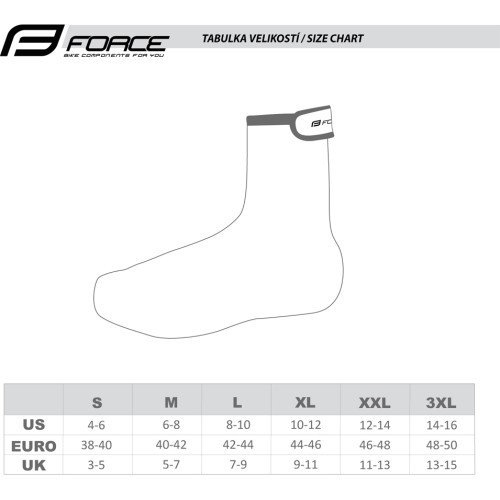 Apavu pārvalki FORCE Neoprene Easy (melni) izmērs 47-48 XXL