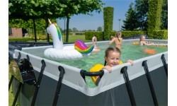 EXIT Black Leather pool 540x250x122cm with sand filter pump and dome - black
