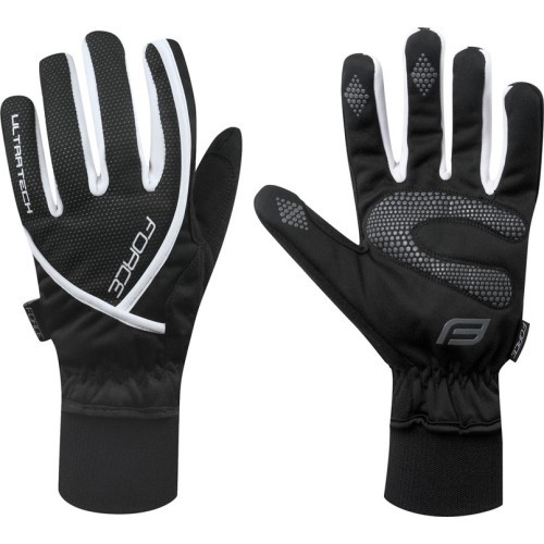 Перчатки FORCE Ultra Tech зимние (чёрные/белые) XXL (0 °C до +5 °C)