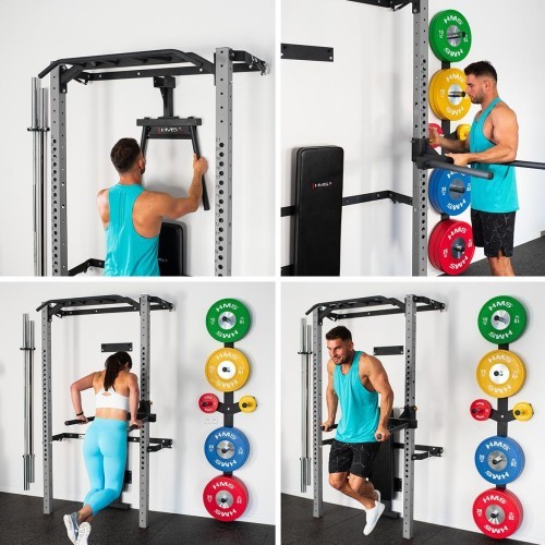 KLT22 MULTIFUNCTIONAL FOLDING POWER RACK SILVER HMS