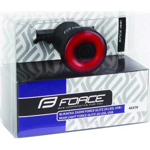 Rear light FORCE GLITZ 20LM 20LED USB