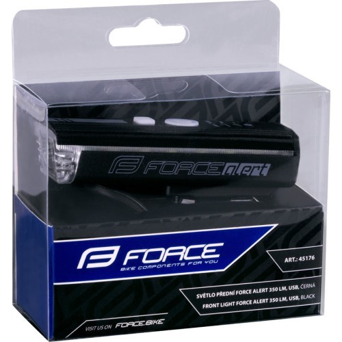 Передний фонарь FORCE Alert 350LM, USB-C, со звуковым сигналом