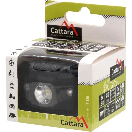 Налобный LED-фонарь Cattara, черный, 80 лм