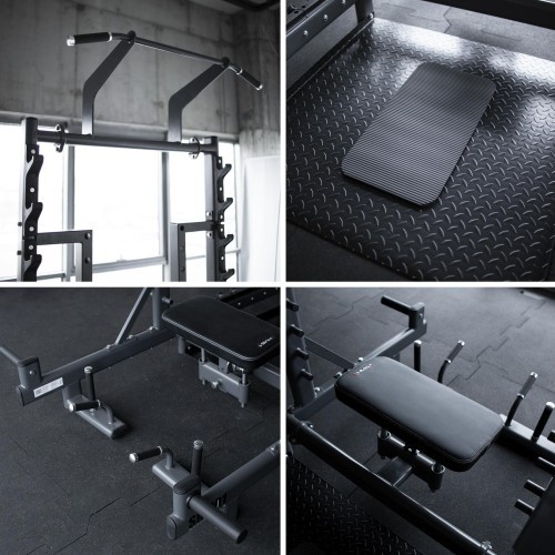 Komerciāls daudzfunkcionāls statīvs ar svarcelšanas un hip thrust platformu SMP01 HMS