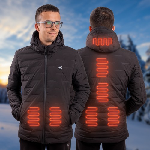 Vīriešu apsildāmā jaka W-TEC HEATborg - Melna