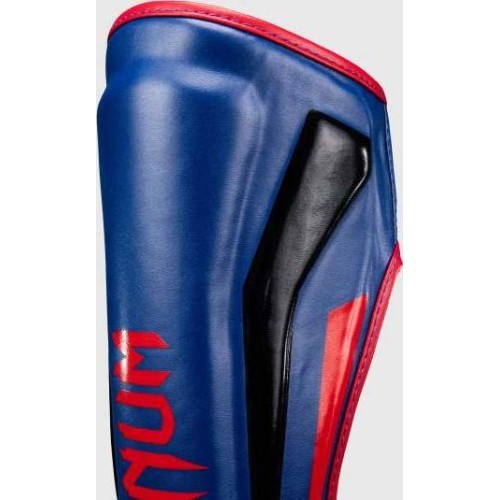 Venum Elite Shin Guards - Dark Blue/Red