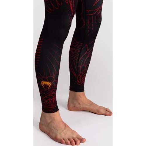 Venum Quetzal Fury legingi, melni/sarkani/oranži