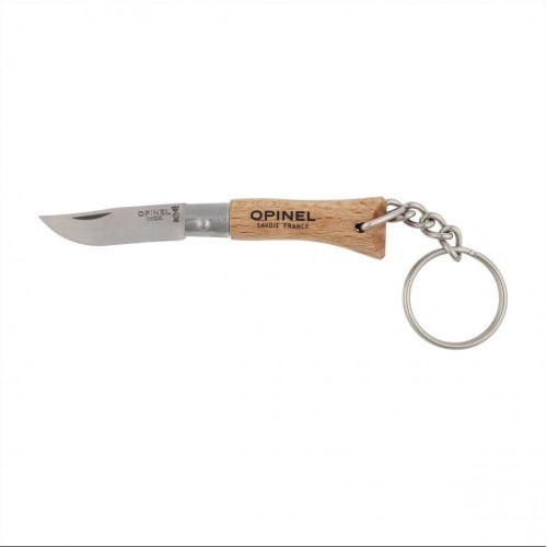Opinel pocket knife No.2 Beech handle with key ring