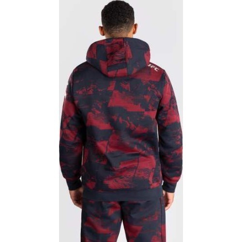 Vīriešu UFC Zenith by Venum Burgundy Authentic Fight Week kapučdžemperis
