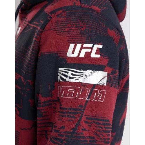 Vīriešu UFC Zenith by Venum Burgundy Authentic Fight Week kapučdžemperis