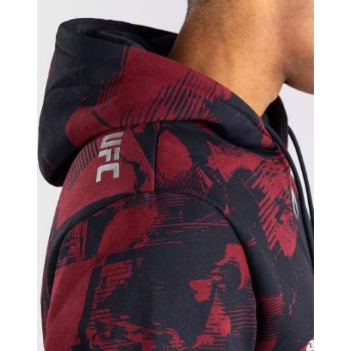Vīriešu UFC Zenith by Venum Burgundy Authentic Fight Week kapučdžemperis