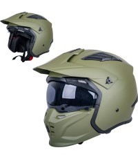 Atverama motocikla ķivere W-TEC Badalone Army - Matně olivová