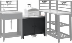 Модульный шкаф для гриля TORINO 2 для летней кухни, 80x47x69 см