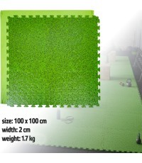 Tatami Puzzle Mat inSPORTline Zemalpro 100 x 100 x 2 cm - Motiv trávníku