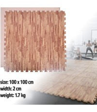 Tatami Puzzle Mat inSPORTline Zemalpro 100 x 100 x 2 cm - Motiv dřeva