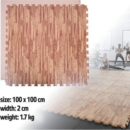 Tatami puzles paklājs inSPORTline Zemalpro 100 x 100 x 2 cm - Koka raksts