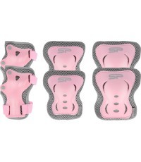 Bērnu aizsargu komplekts (ceļiem, plaukstām un elkoņiem) Spokey SHIELD, rozā