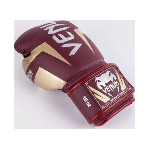 Venum Elite boksa cimdi, bordo/zelta