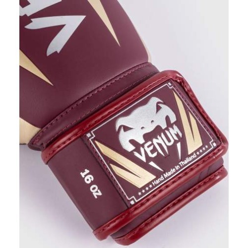 Venum Elite Boxing Gloves - Burgundy/Gold
