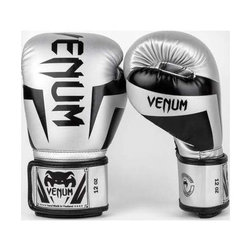 Venum Elite Boxing Gloves - Silver/Black