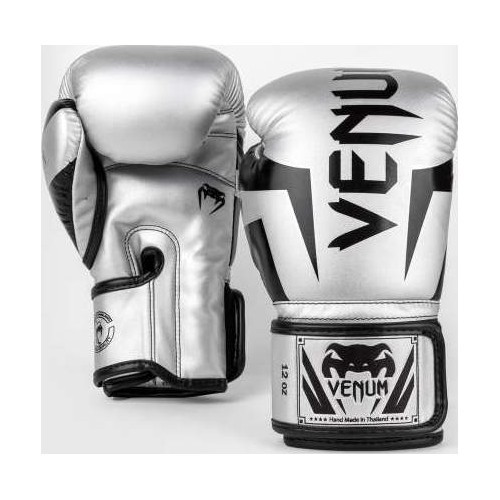 Venum Elite Boxing Gloves - Silver/Black
