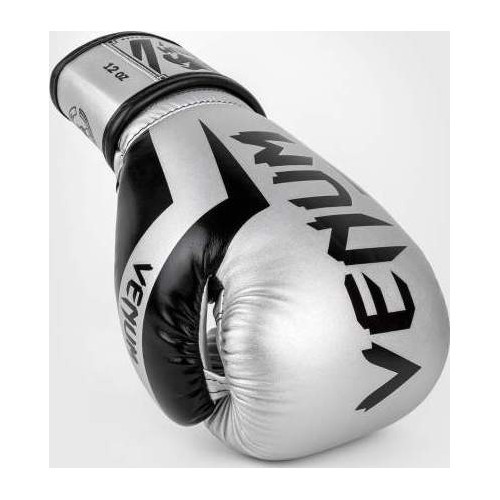 Venum Elite boksa cimdi, sudraba/melni
