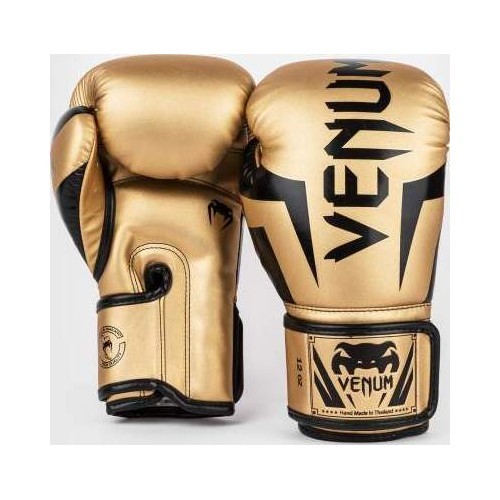 Venum Elite boksa cimdi, zeltaini/melni
