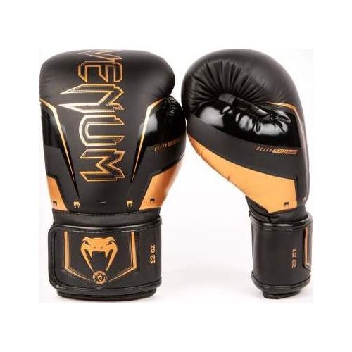 Venum Elite Evo Boxing Gloves - Black/Bronze