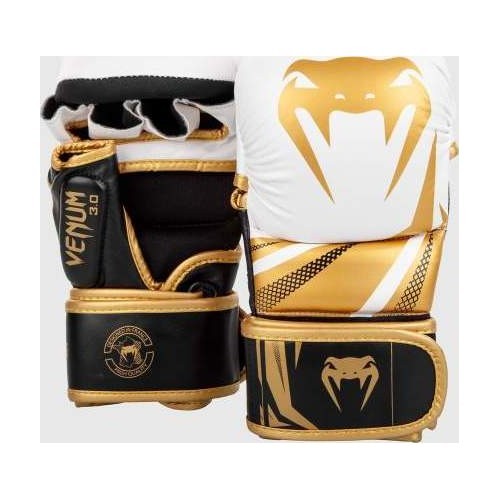 Перчатки для MMA Venum Challenger 3.0 – белые/чёрные/золотые