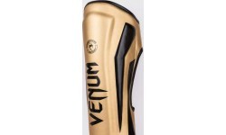 Защита голени Venum Elite Standup, золотисто-чёрная