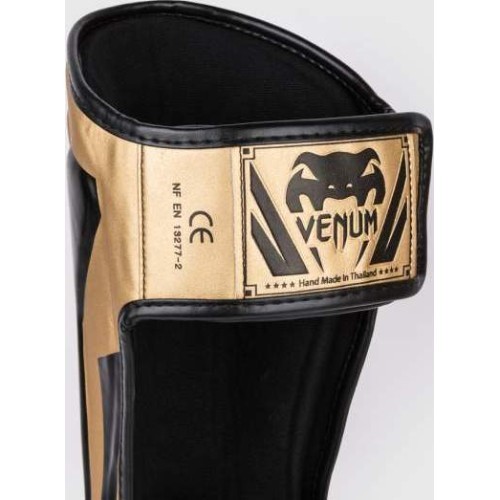 Защита голени Venum Elite Standup, золотисто-чёрная