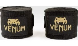 Boksa bandāžas Venum Kontact, 4,5 m, melnas/zeltainas