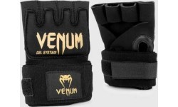 Боксёрские бинты Venum Kontact Gel, чёрно-золотые