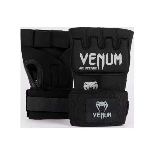 Boksa pārsēji Venum Gel Kontact Quick, melni/sudraba