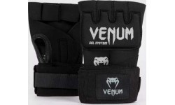 Боксёрские бинты Venum Gel Kontact Quick, чёрно-серебристые