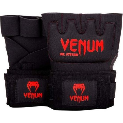 Boksa pārsēji Venum Kontact Gel - melni/sarkani