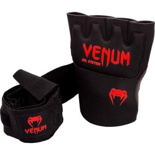 Boksa pārsēji Venum Kontact Gel - melni/sarkani