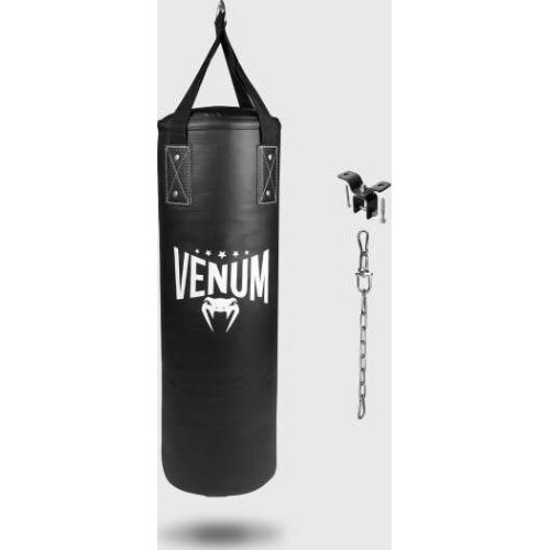 Боксёрский мешок Venum Origins – чёрный/белый (с потолочным креплением)