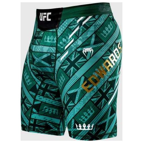 Мужские шорты UFC Adrenaline Unrivaled by Venum Vale Tudo, зелёные, Leon Edwards
