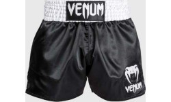 Venum Classic Muay Thai šorti, melns/balts/balts