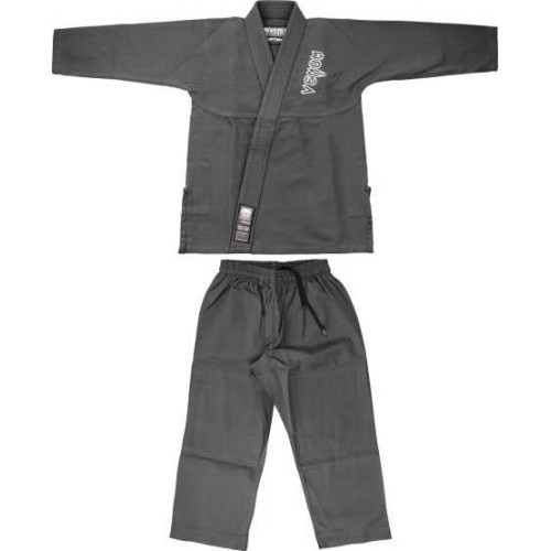 BJJ kimono Venum Contender Kids ar baltu jostu, pelēks