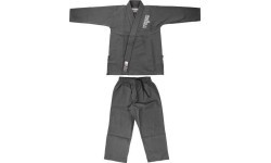 BJJ kimono Venum Contender Kids ar baltu jostu, pelēks