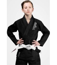 Venum Contender Kids BJJ Gi (bezmaksas balta josta iekļauta komplektā) - melns