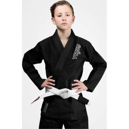 Venum Contender bērnu BJJ kimono (ar bezmaksas baltu jostu) – melns