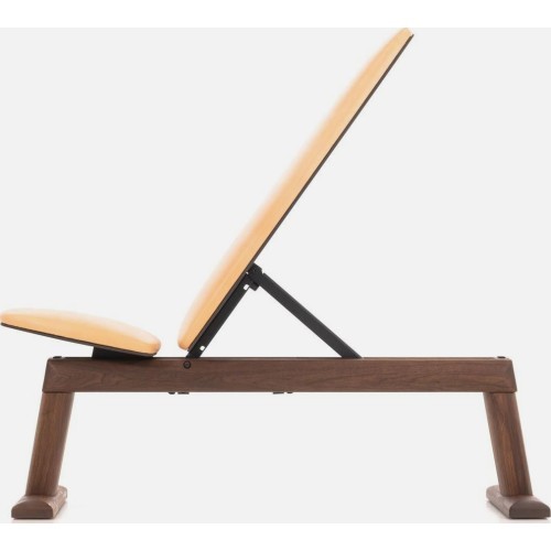 Скамья для тренировок NOHrD Walnut, натуральная кожа, натуральный