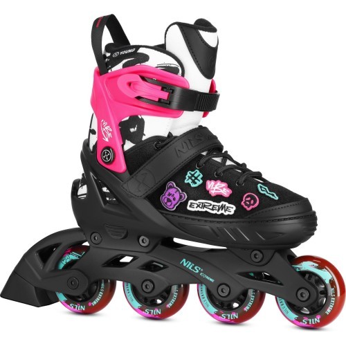 Роликовые коньки Nils Extreme Vibe NA2053A розовые, размер XS (29-32) - NA2053A ŁYŻWOROLKI VIBE RÓŻOWE ROZM. XS(29-32) NILS EXTR