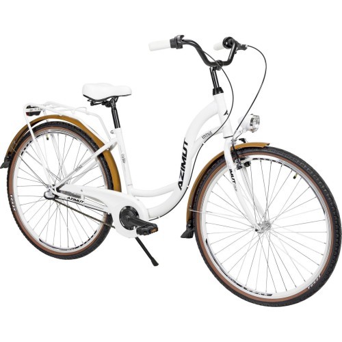 Dviratis AZIMUT Vintage 28" 3 ātrumi 2023 balta-krēma matēta