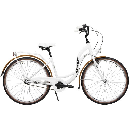 Dviratis AZIMUT Vintage 28" 3 ātrumi 2023 balta-krēma matēta