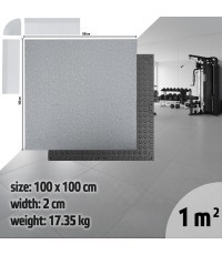 Heavy-Duty Floor Mat inSPORTline Luxteko Waffle 100 x 100 x 2 cm - Mramor