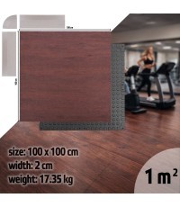 Heavy-Duty Floor Mat inSPORTline Luxteko Waffle 100 x 100 x 2 cm - Wood